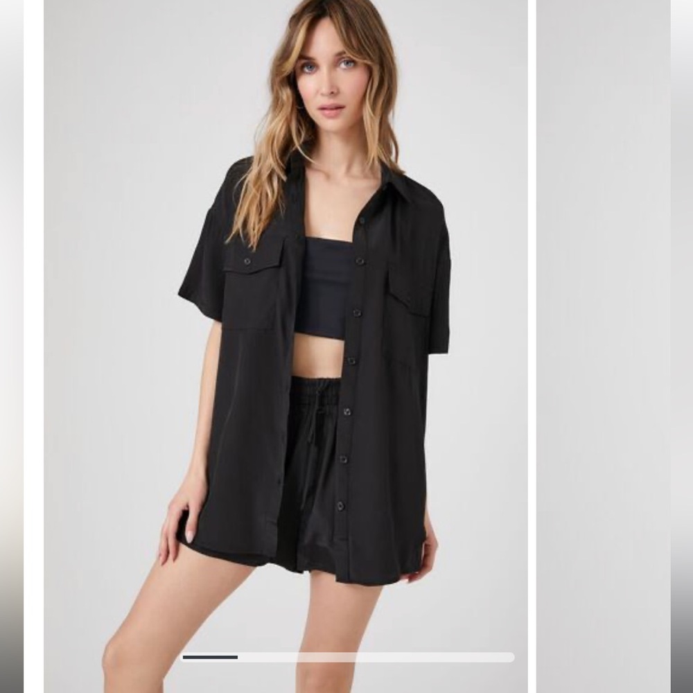 NWT Forever 21 Matching Button Up & Short Set